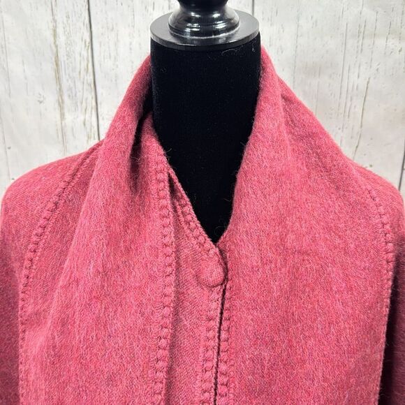 Estirpe Inca Alpaca 100% Poncho Button Front Scarf Attached Cozy Elegant Luxury - Picture 2 of 16